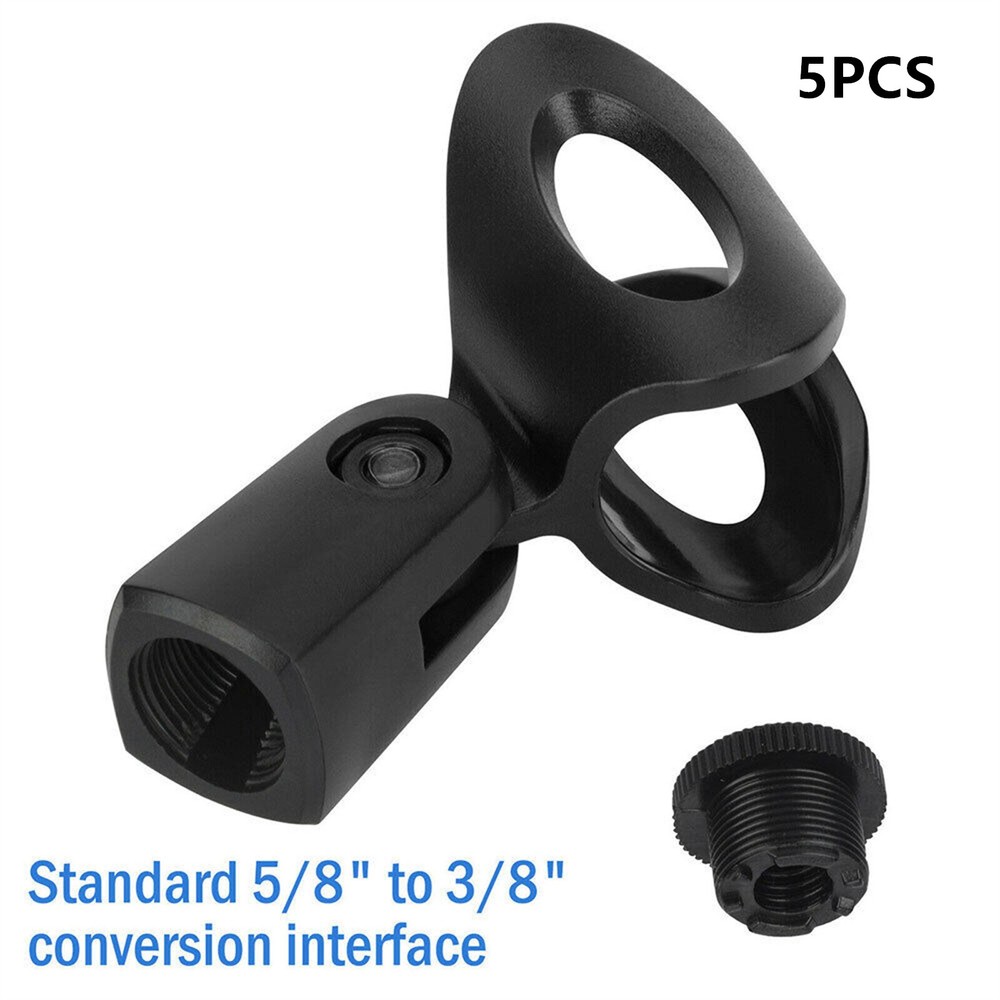 5* 180° Universal Microphone Clips Clamp Holder For Wired / Wireless Mic Stand