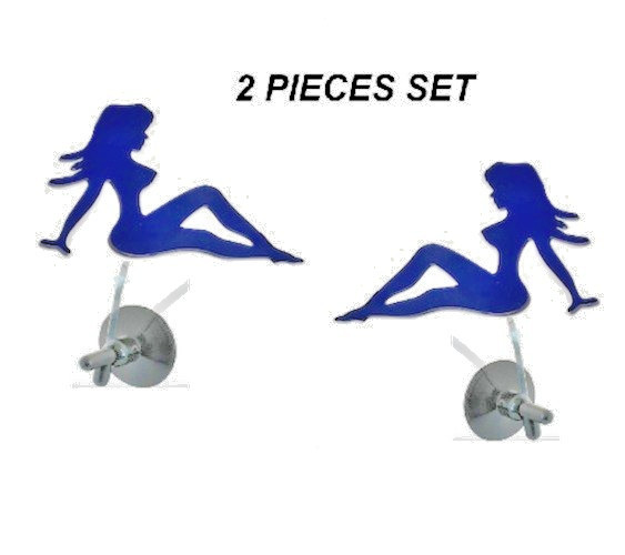 2 PIECES SET Plastic BLUE Waving Lady Premium Quality