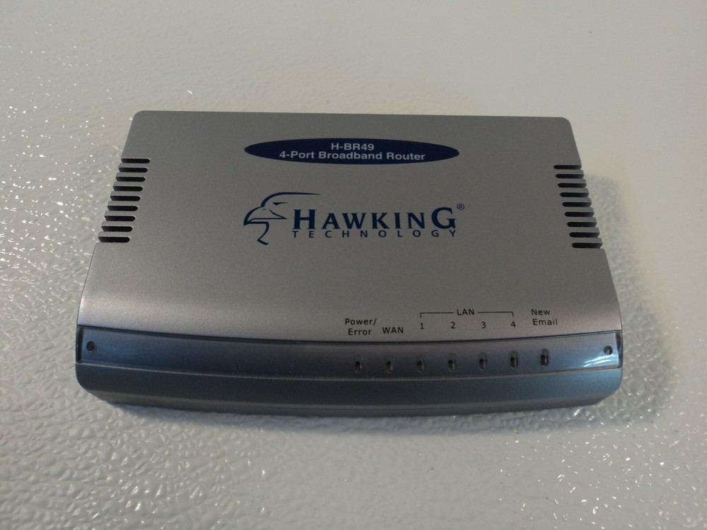Hawking Technology 4 Port Broadband Router EtherSwitch Gray H-BR49