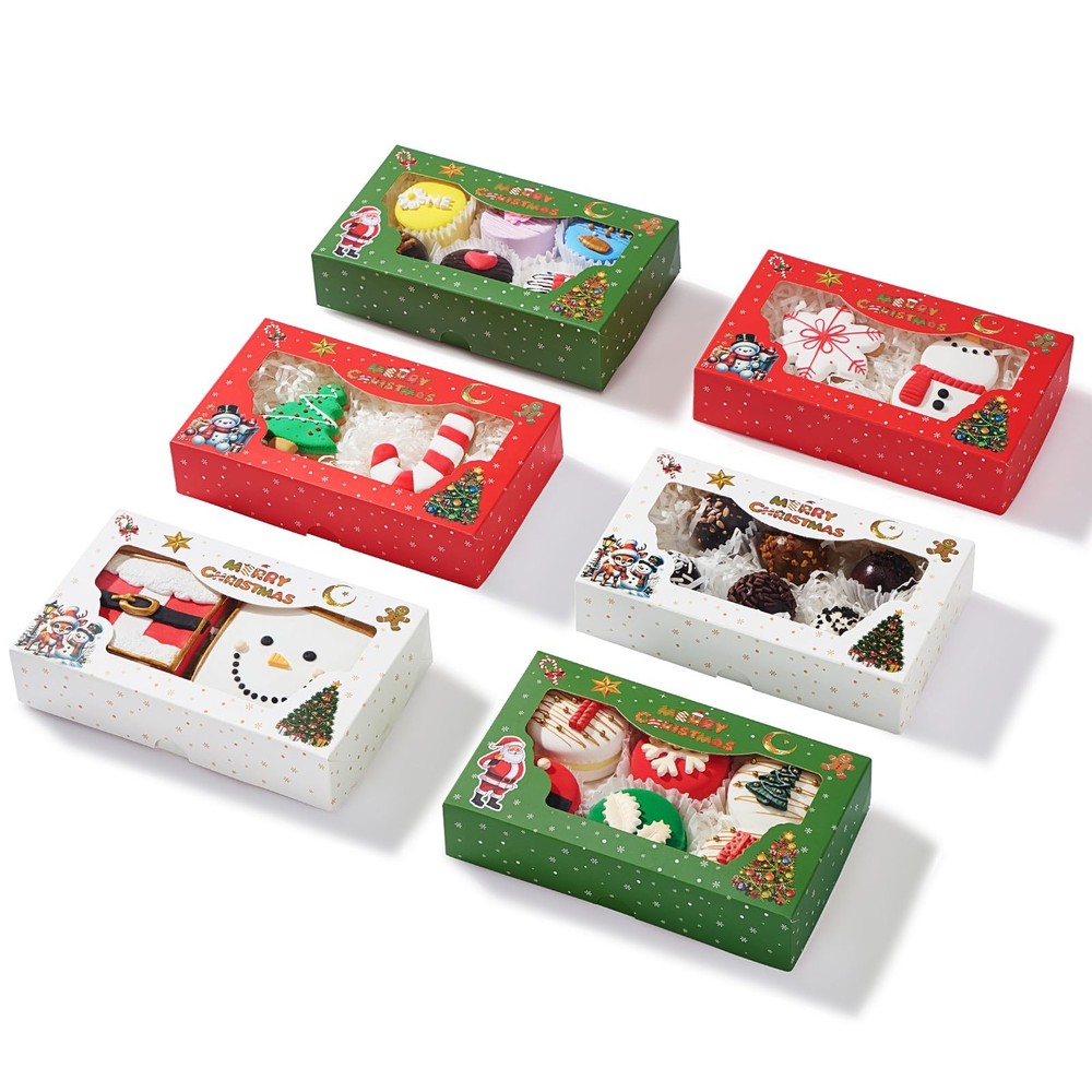 48PCS Christmas Treats Boxes, 3 patterns 1 Count (Pack of 48), 3 Pattern