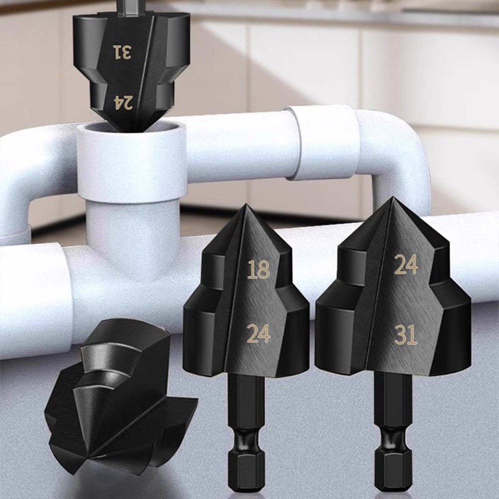 3pcs Hex Shank Step Drill Bits for Reliable Pipe Expansion and Drilling