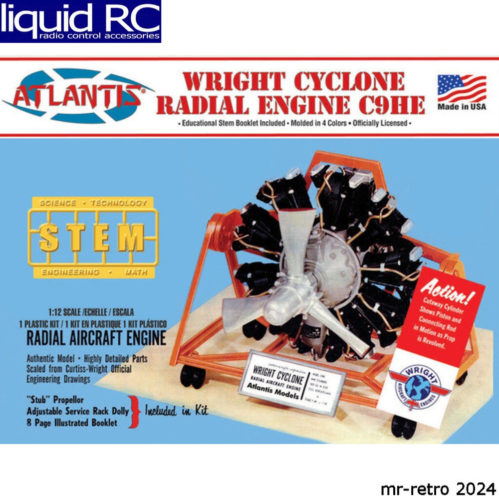 Atlantis Models M6052 Wright Cyclone 9 Radial Engine STEM 1:12