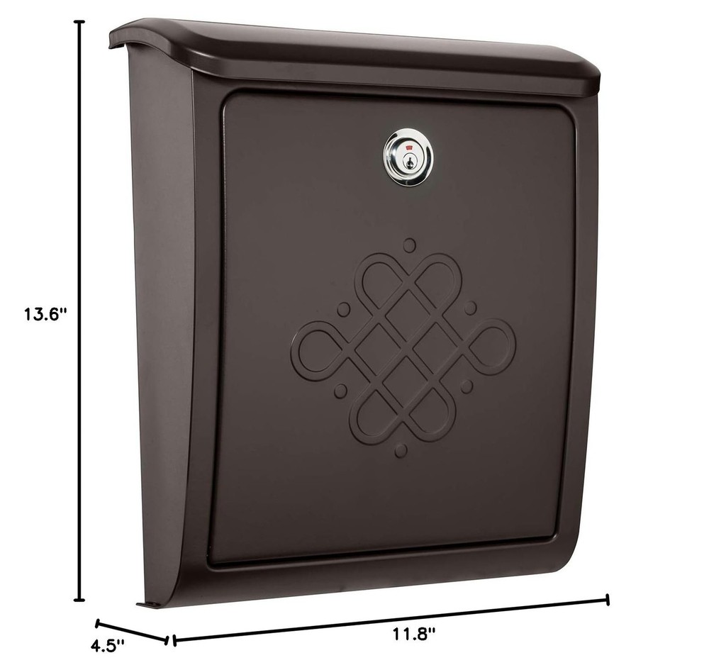 Architectural Mailboxes Bordeaux™ Locking, Wall-Mounted Mailbox for Outsid
