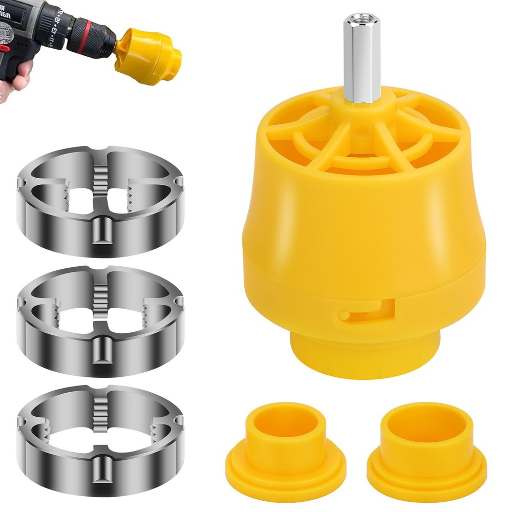 PVC Thread Maker Tool Pipe Threader with 3 Dies for Electric Drill NPT Standard