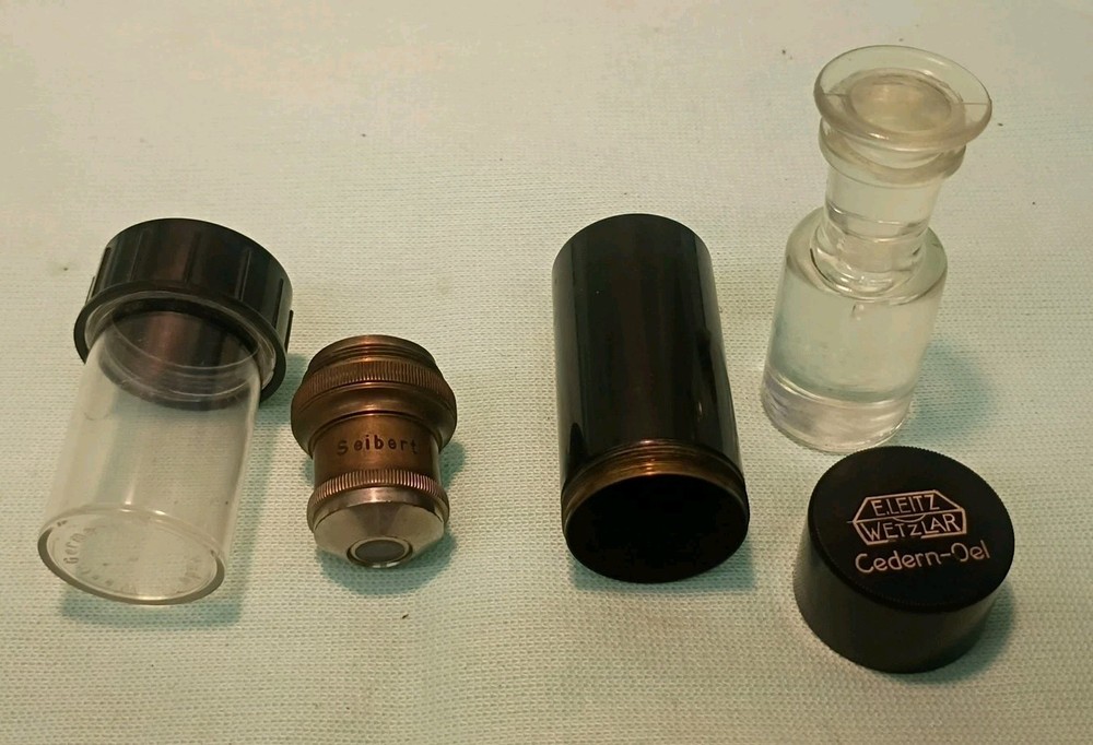 Vtg 1925 Ernst Leitz Wetzlar Microscope both Binocular & Single & Case & Optics