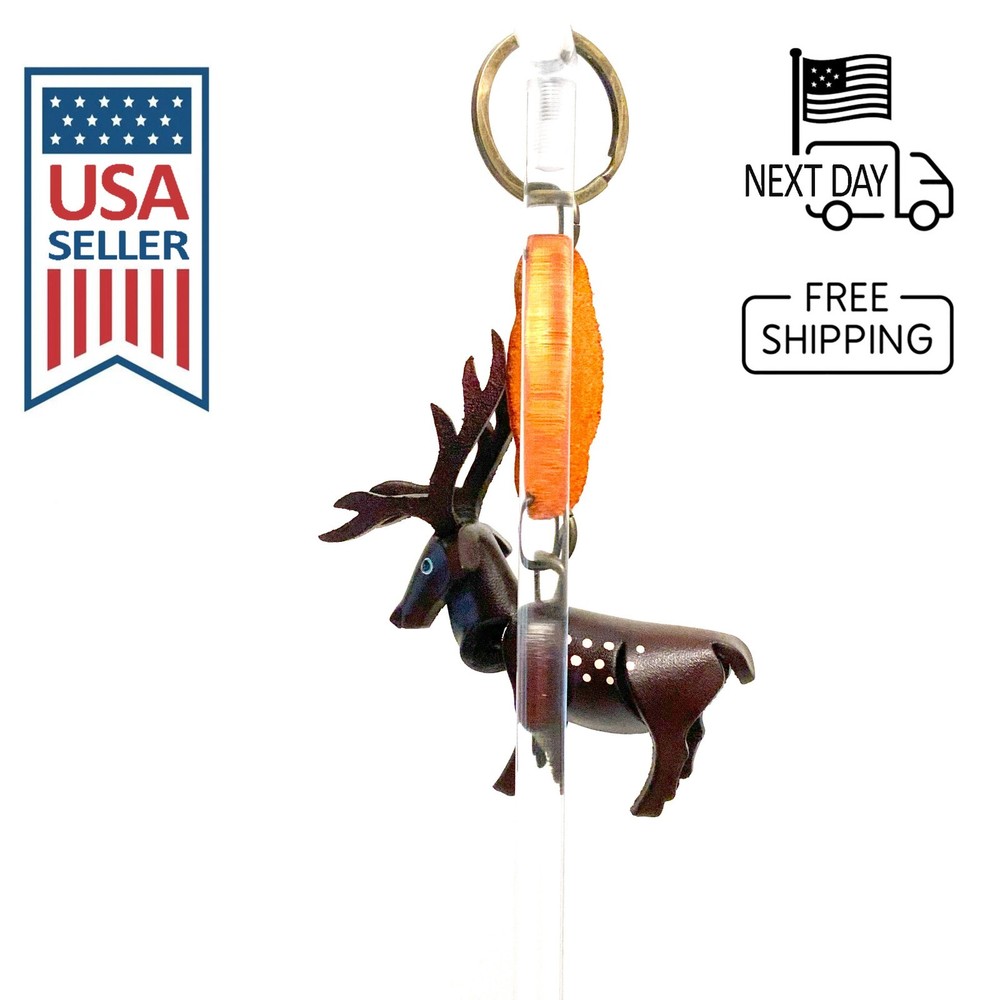 Sika Deer (Brown) Handmade Leather Keyring