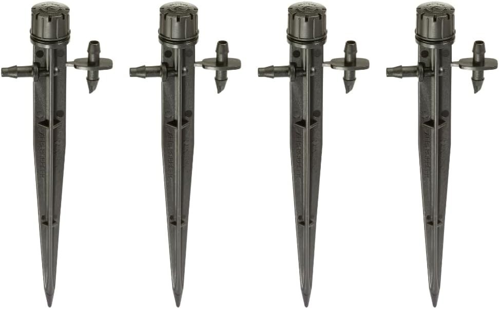 Water-Saving Drip Irrigation Micro-Bubbler on Stake, 180° Pattern, 4-Pack