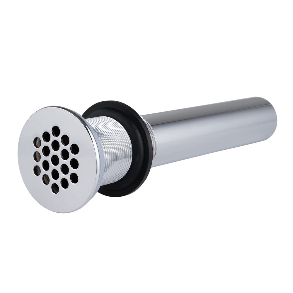 Grid Drain Strainer Assembly Without Overflow for Bathroom Chrome Plated