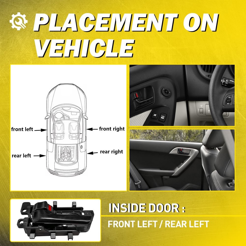 Interior Door Handle For 2010-2013 Kia Forte Forte Left Driver Side Plastic