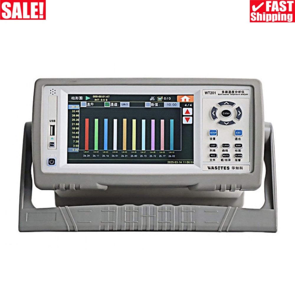 Multi-Channel Temperature Analyzer 7" Screen Supports Wired/Wireless Expansion