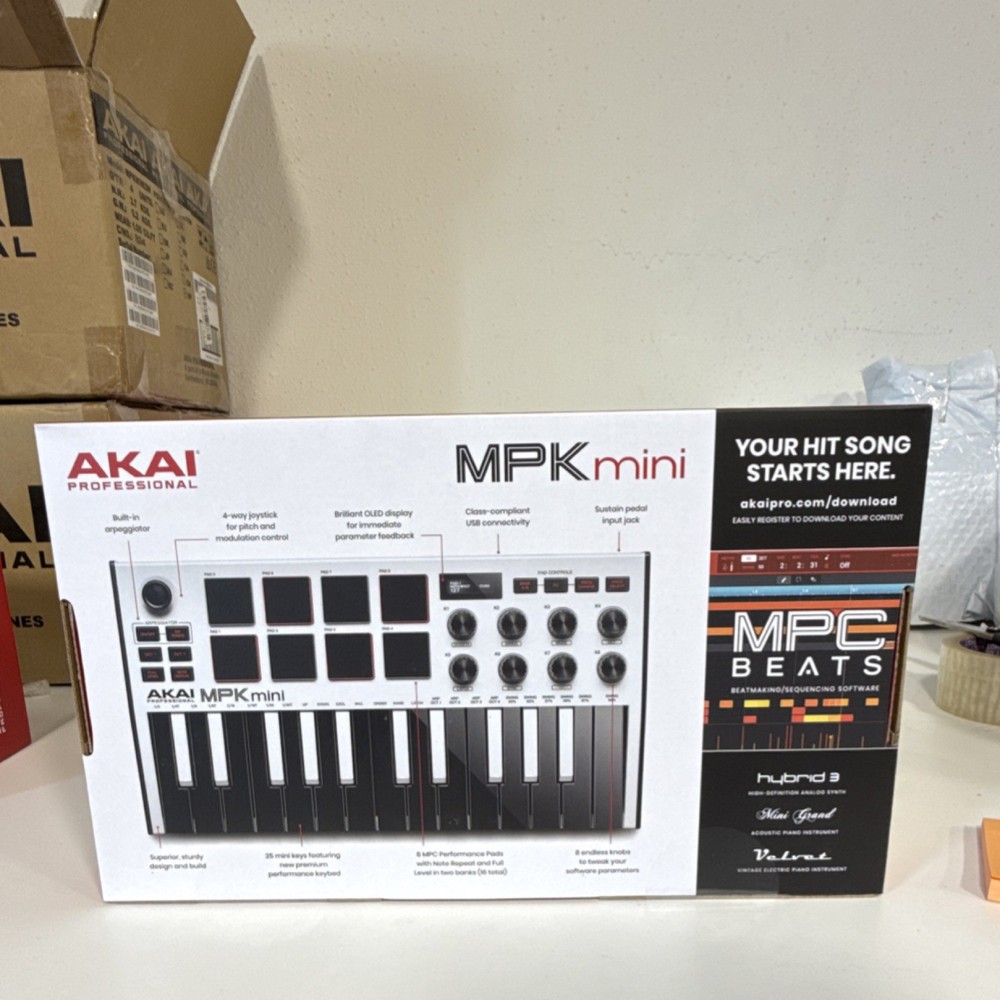 Akai MPK mini Special Edition White Keyboard Controller 25 Synth Keys USB Arpeg…