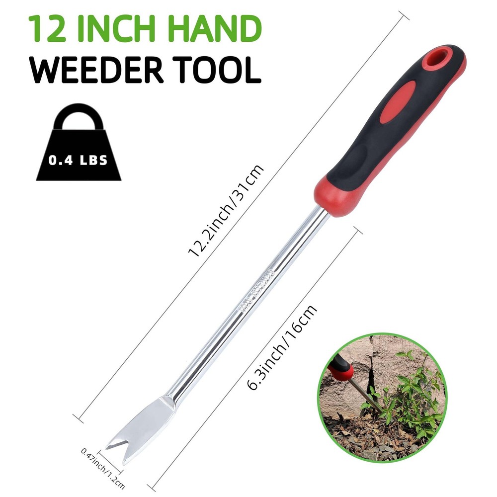 Weed Puller Tool, Dandelion Weeder Puller Tool with Soft Handle, Two-Pronged ...