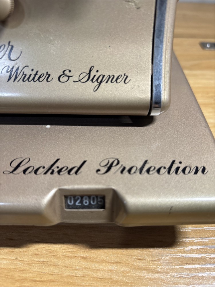 Vintage Paymaster Series 850 Check Writer Machine with key