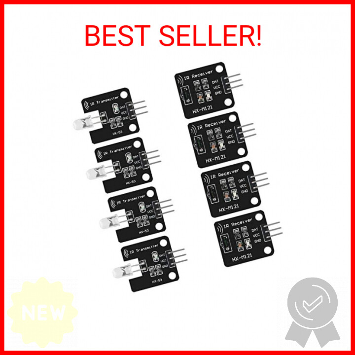 4Pcs Digital 38khz Ir Receiver Sensor Module + 4Pcs 38khz Ir Transmitter Sensor