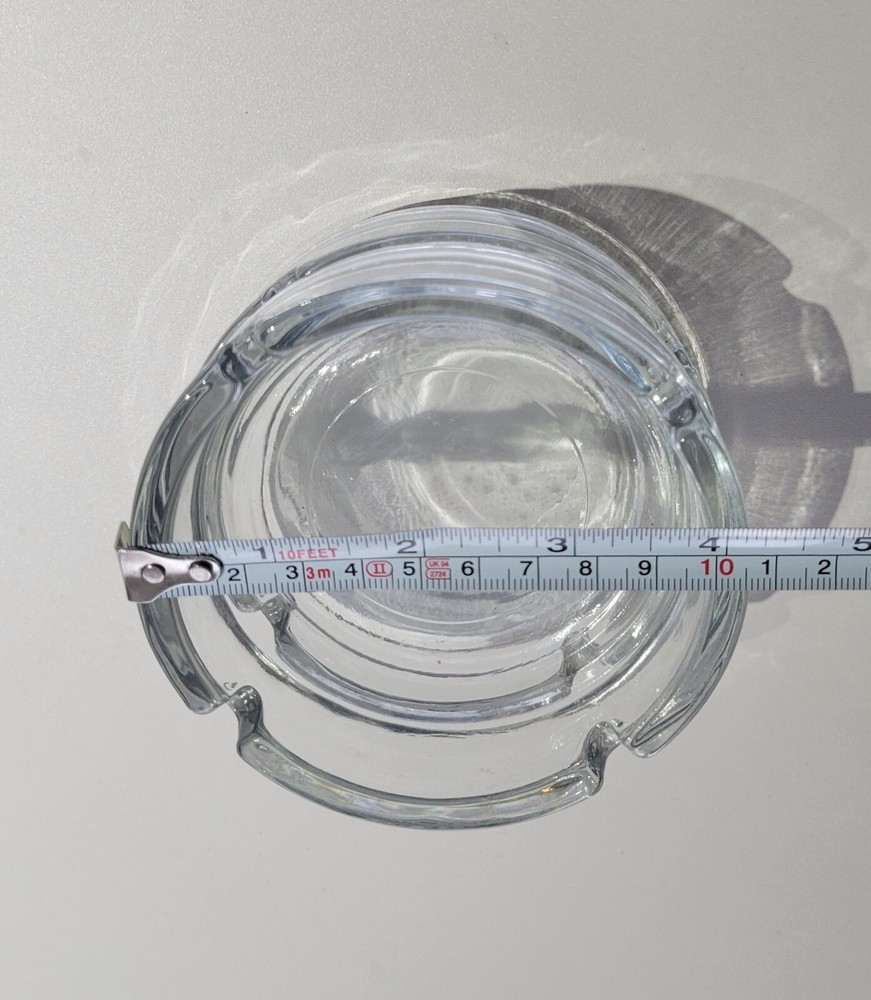 Set of Two Clear Ashtrays 4,25"