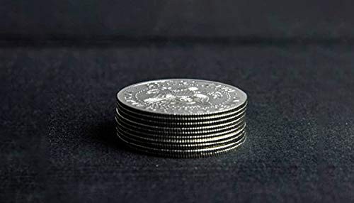 blue-ther 10pcs Super Thin Palming Coins (Half Dollar Version) Small, Silver