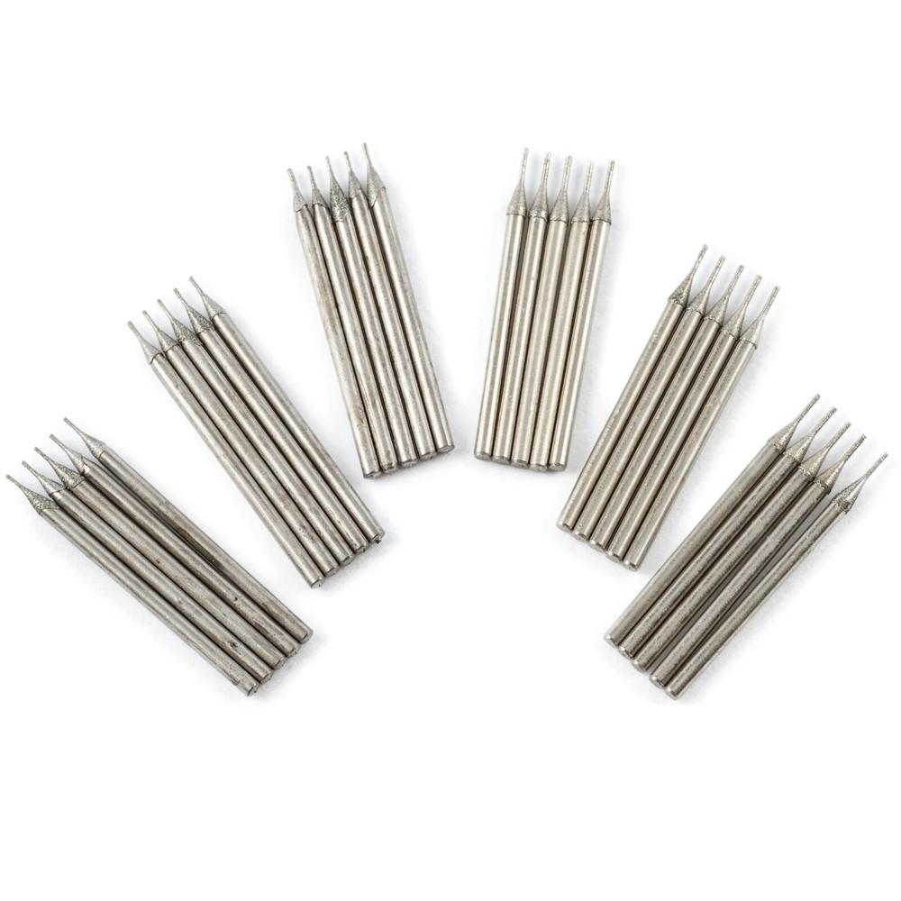 30Pcs 0.5 0.8mm Diamond Drill Bits Set Micro Hole Saws Lapidary Tools for Stone