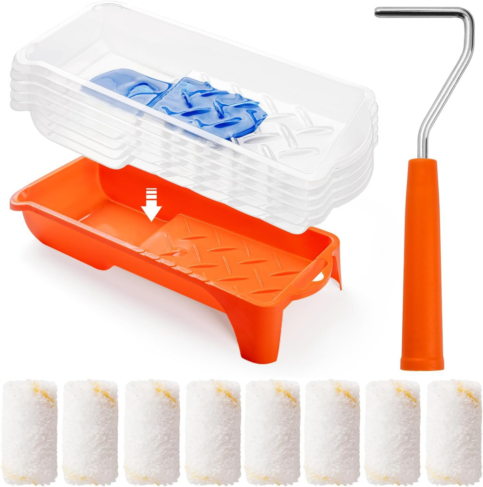 Paint Roller kit Small Paint Roller Kit With Microfiber Paint Roller Covers 15Pc