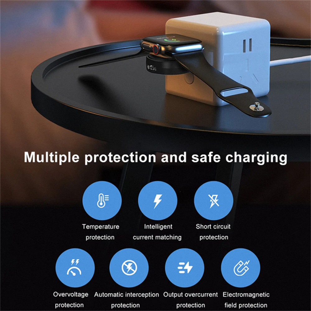 1 PC Portable Wireless USB Type-C Charging Dock For Apple Watch 8 7 6 5 4 3 2 1;