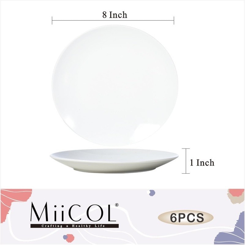 Elegant Ceramic Plates Durable Oven Safe Stackable Kitchen Dinnerware Set New