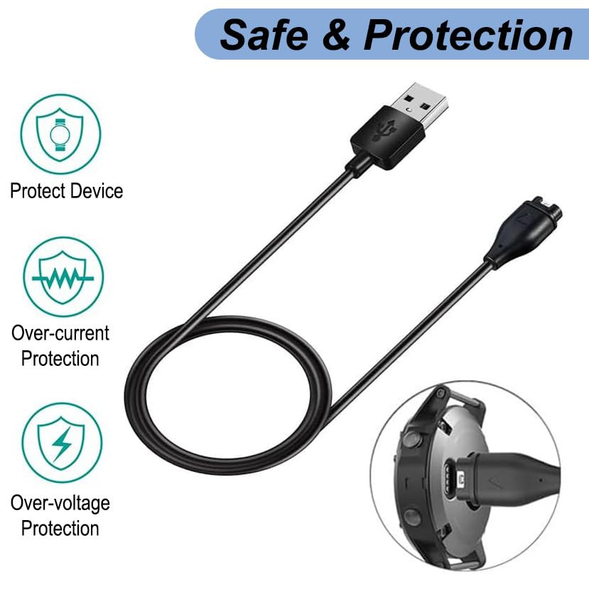 Charger for Garmin Instinct, Instinct 3 2 2S 2X, Replacement Charging Cable USB