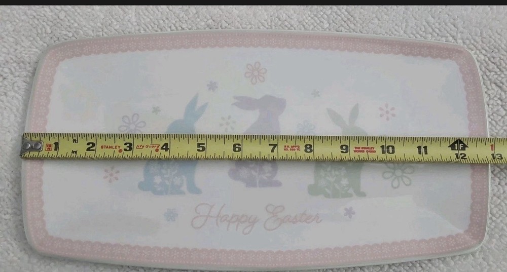 Oneida Easter Bunny Serving Tray Porcelain Platter 13" Spring Decor