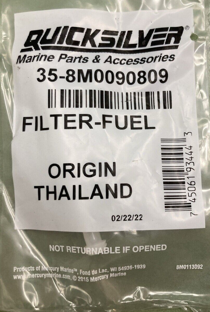 NEW GENUINE QUICKSILVER 35-8M0090809 FUEL FILTER SCREEN