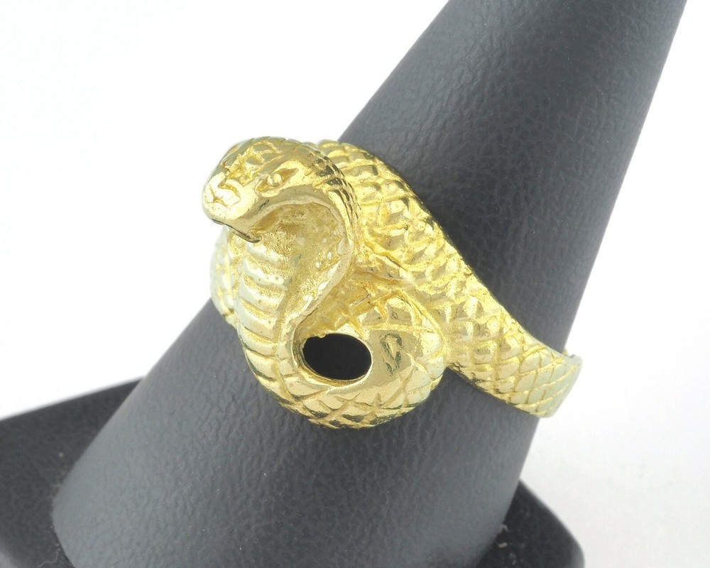 Cobra Ring Snake Adjustable Ring Raw brass (18mm 8US inner size) 3243