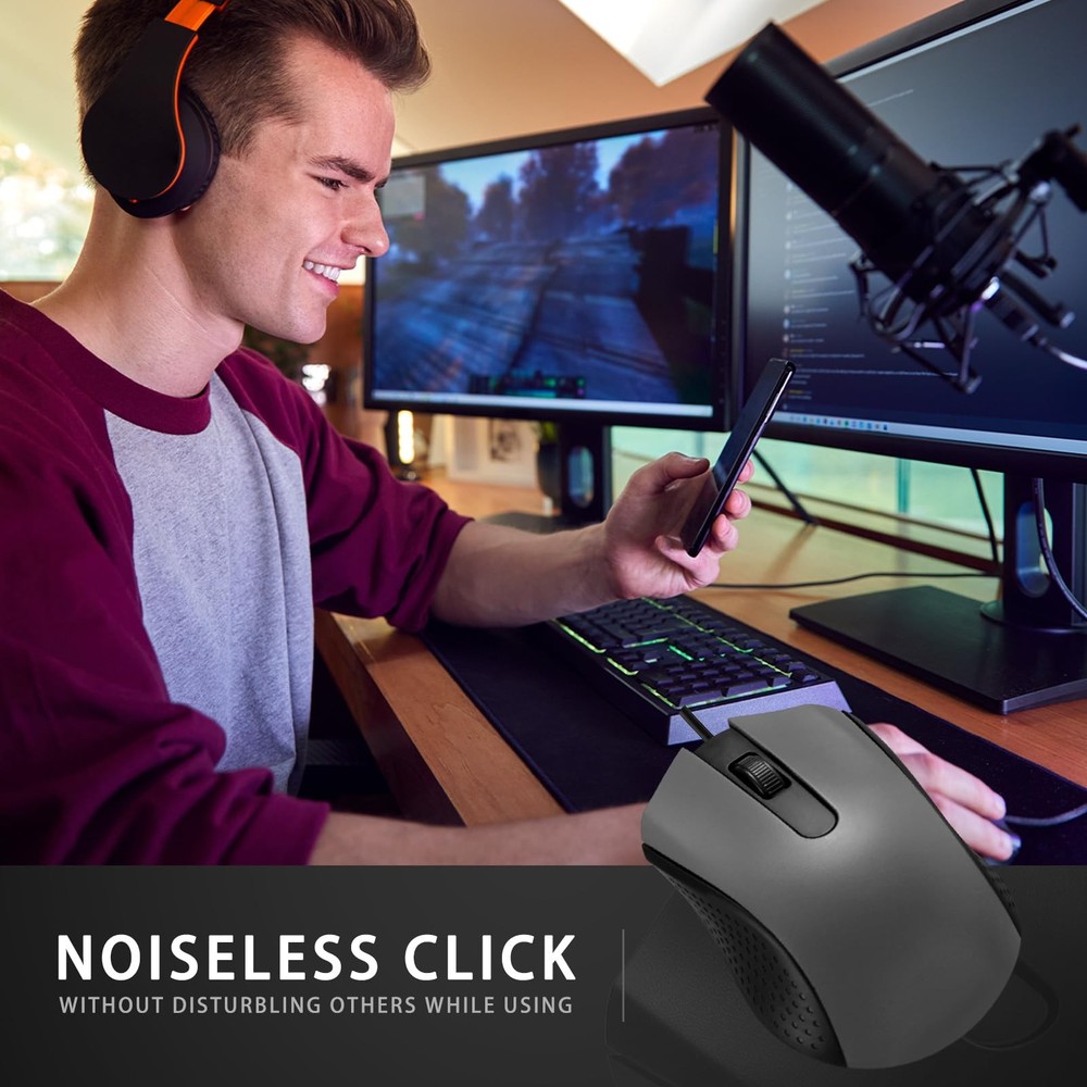 30 Pack USB Wired Mouse 3 Button Corded Computer Mice Bulk USB Mouse for PC D...