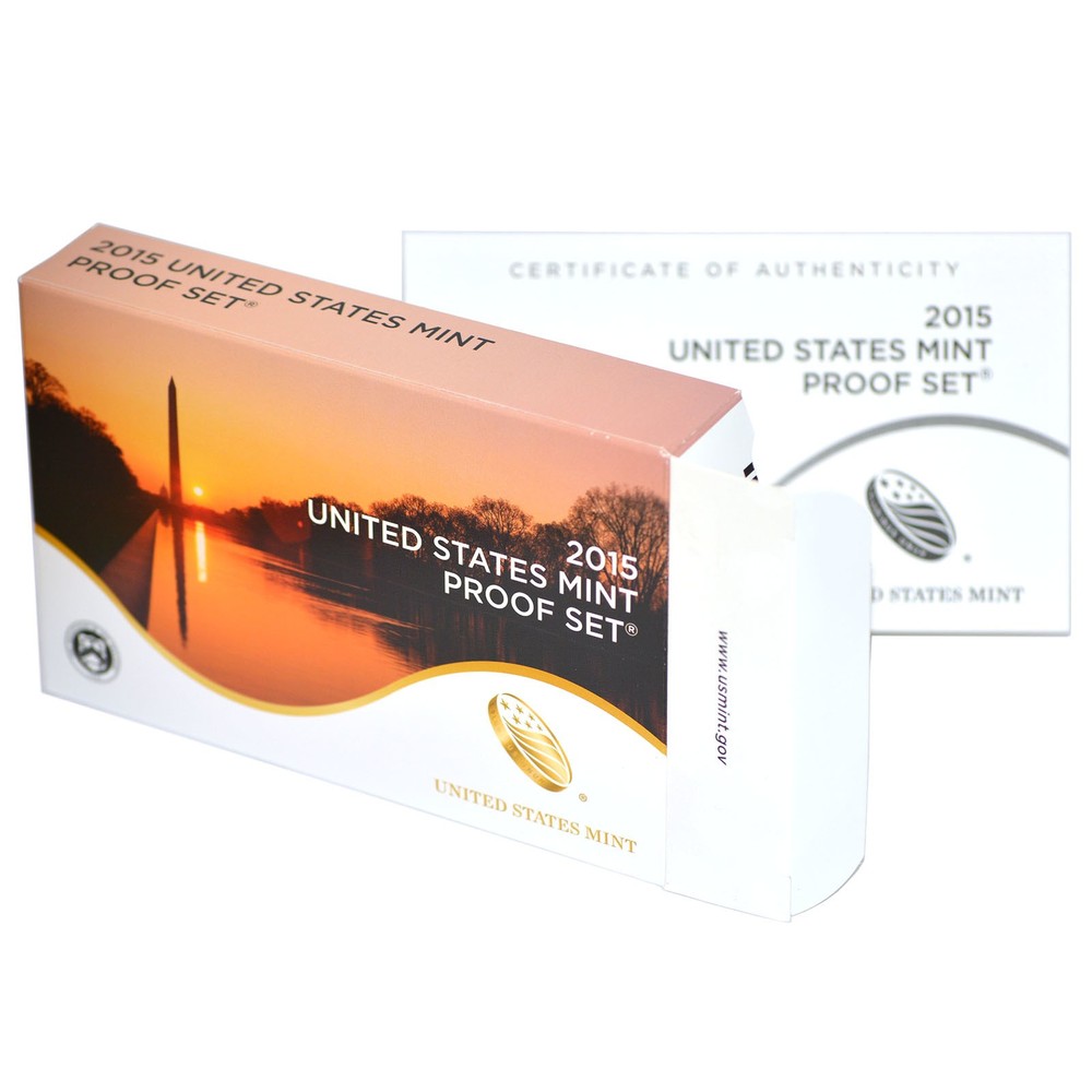 Empty Packaging Replacement Clad Proof Set Box & COA No Coins 2015