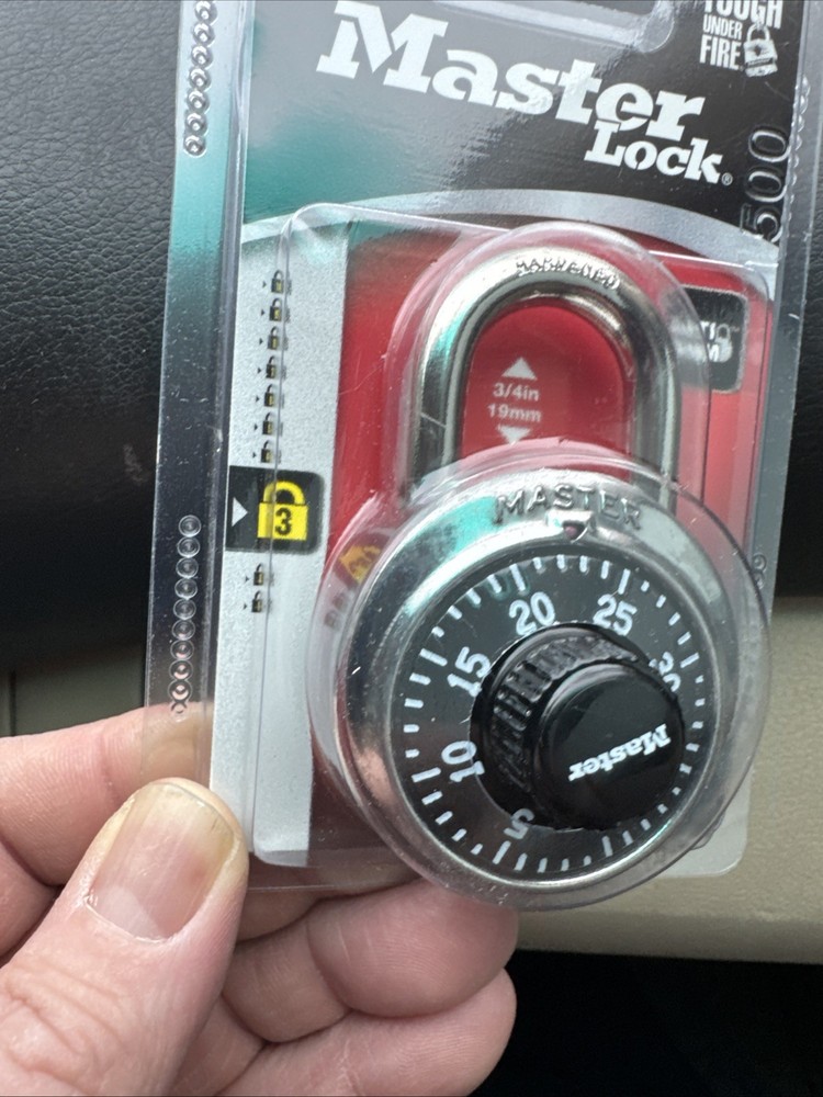Master Lock Anti-Shim 3-Digit Combination Lock #1500D Black