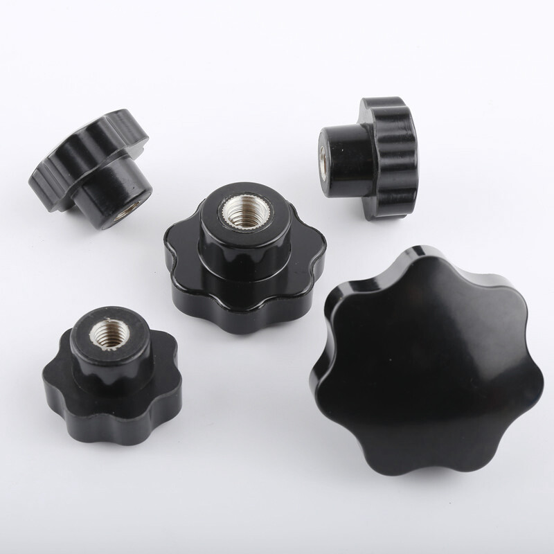 M12 M14 bakelite knob nuts plum handle hand twist rotating nut iron core thread
