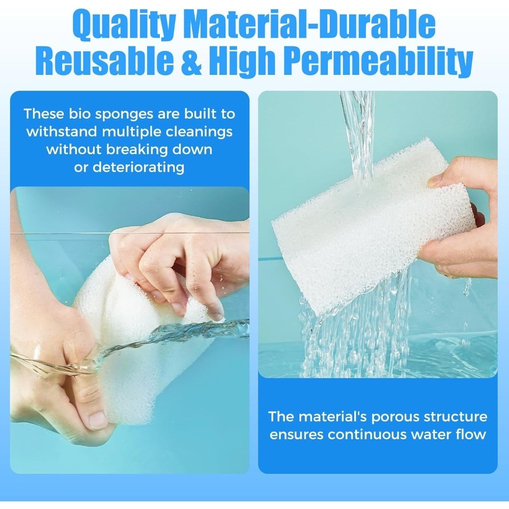 AquaClear 70 Replacement Sponge Pads 6-Pack Foam Media Inserts for Fish