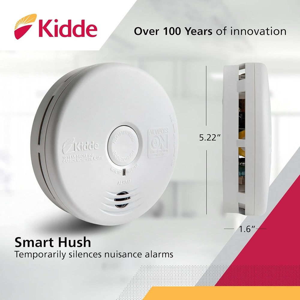 Kidde smoke detector and carbon monoxide detector combo pack, white