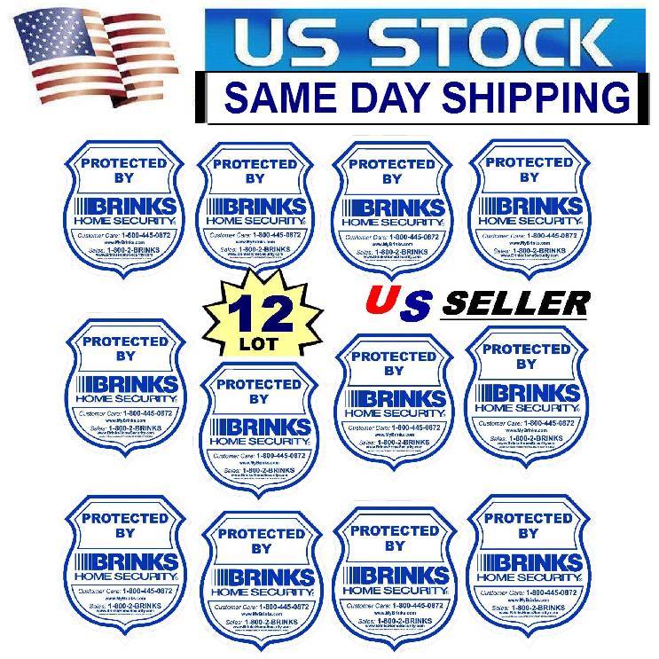 12 Waterproof BRINKS Home Security Alarm System Window Warning Stickers