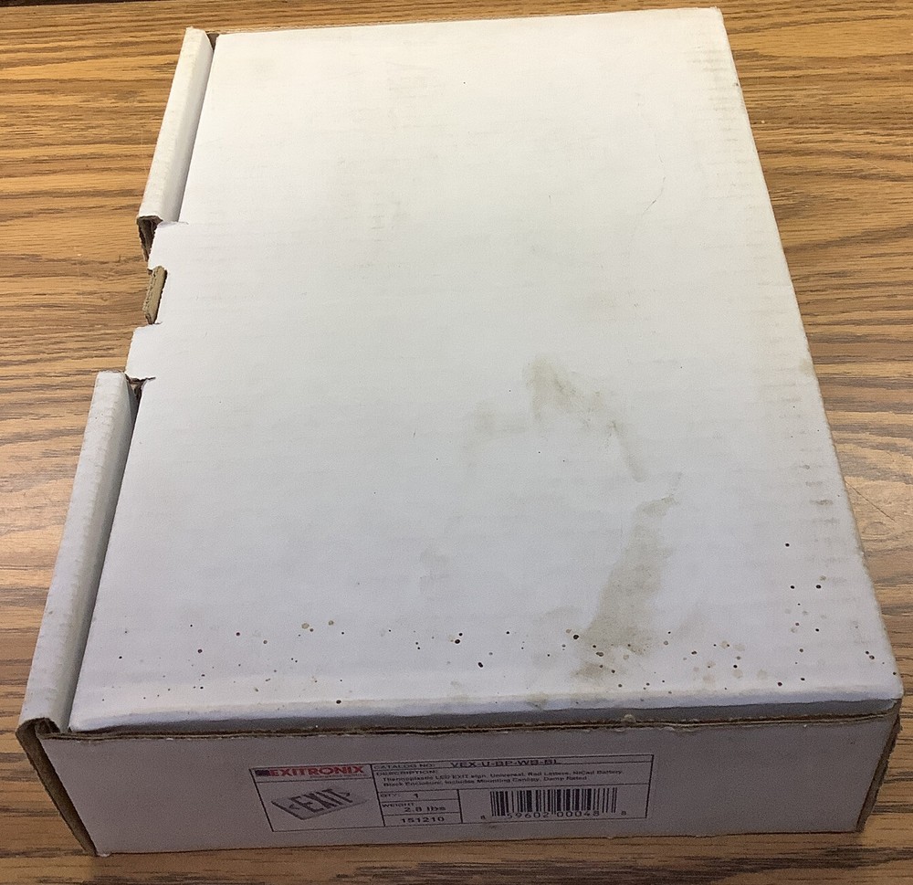 Exitronix Thermoplastic LED Exit Sign VEX-U-BP-WB-BL