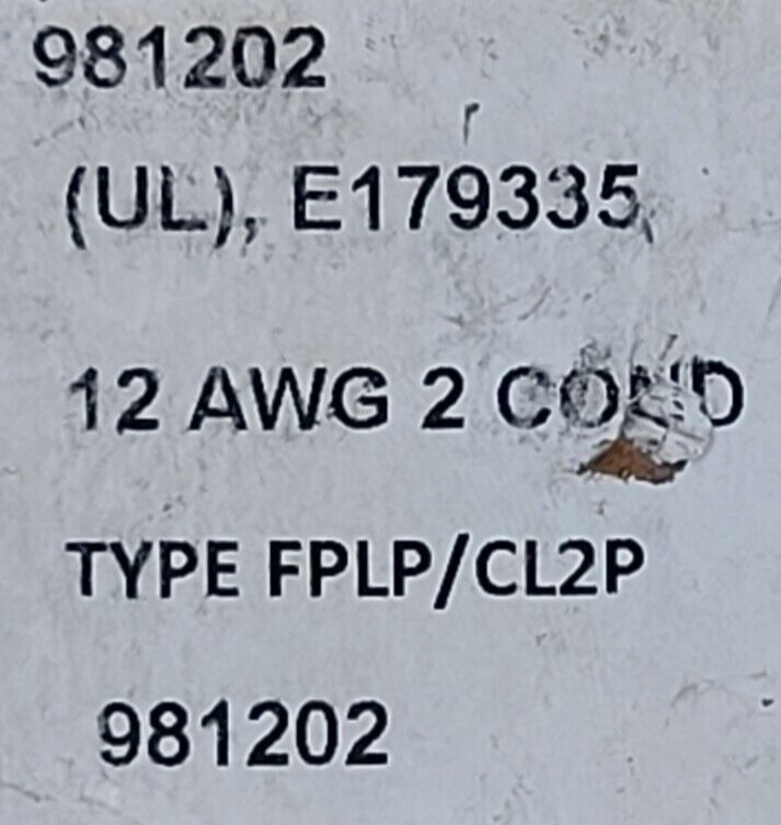 Advanced Digital Cable 981202 12/2C Solid Plenum Fire Alarm Wire Cable Red /50ft