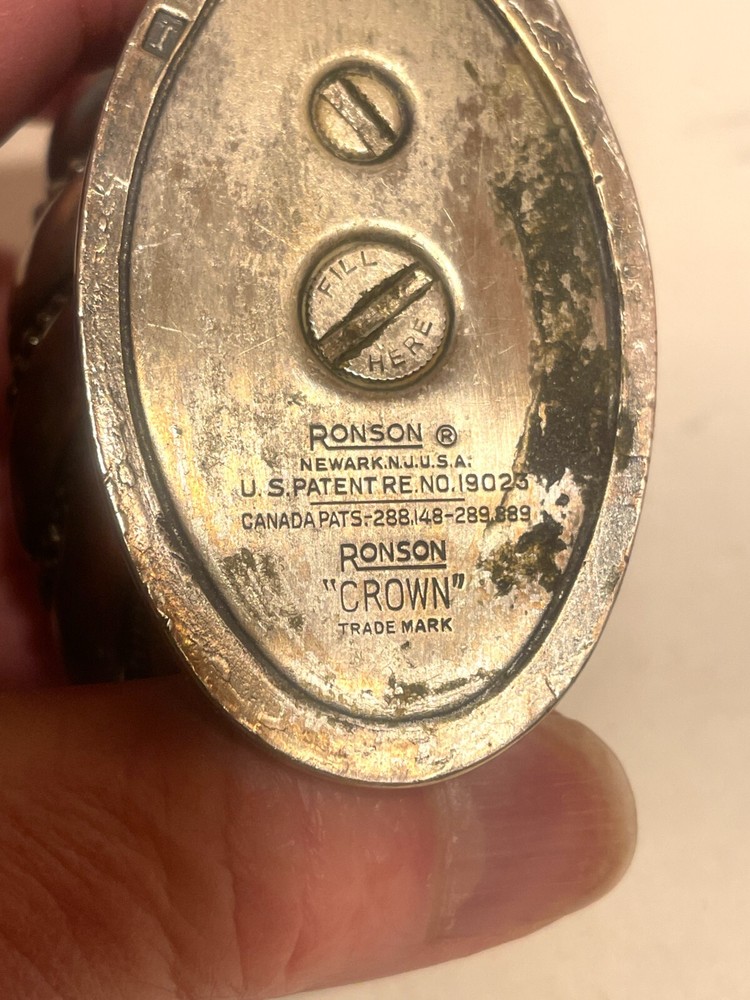 Vintage “Crown” Silver-Plated Ronson Table Lighter
