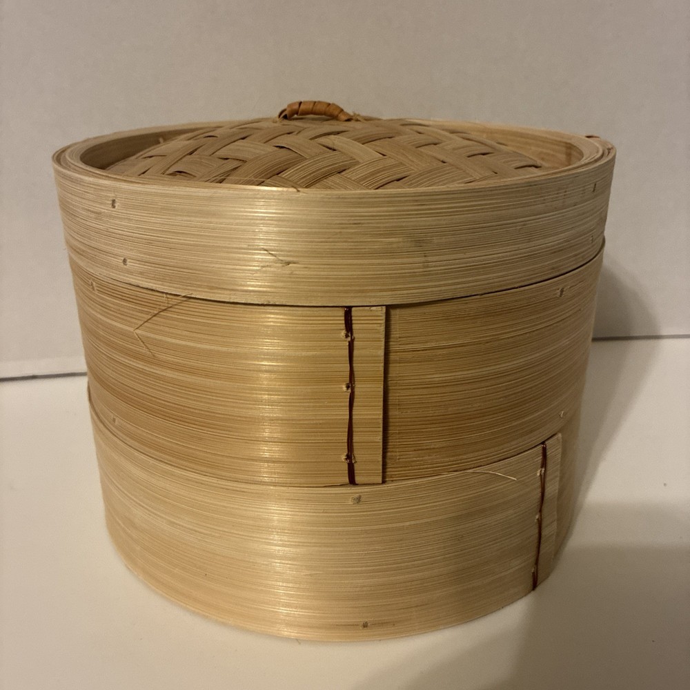 Bamboo Steamer Baskets | 3 Piece Set | 2 Baskets , 1 Lid