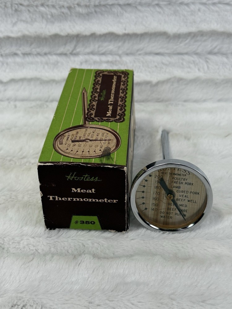 Vintage Hostess Meat Thermometer Original Box & Instructions