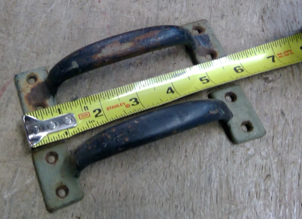 Two Old Tool Box Handle Gate Sash Drawer 4” Pull Vintage Rustic Barn Door