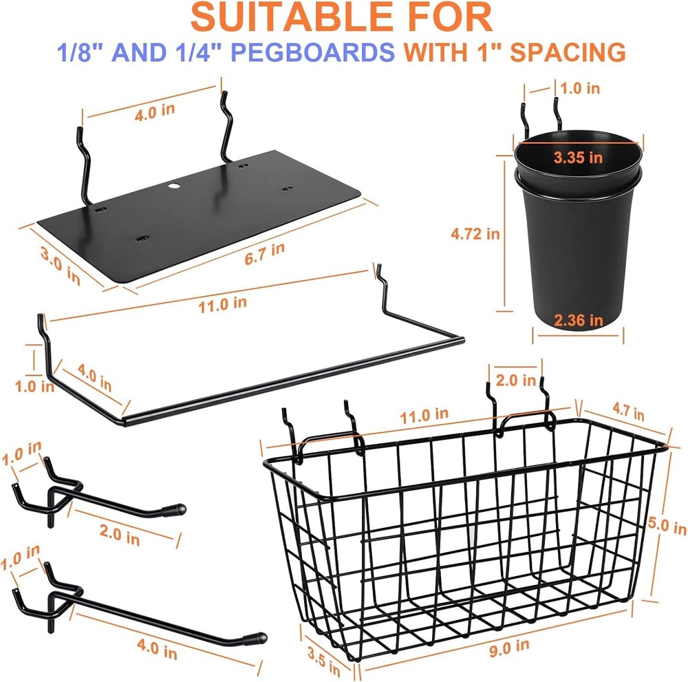 Versatile Pegboard Accessories Set: 18 Techniques for Craft & Tool Organization
