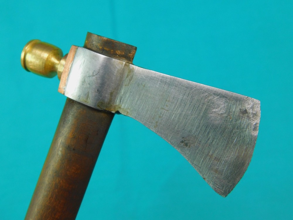 Vintage Old Custom Made Handmade Small Mini Copper Pipe Tomahawk Axe Hatchet