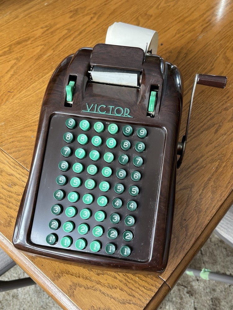 Vintage Victor  Adding Subtracting Machine Brown