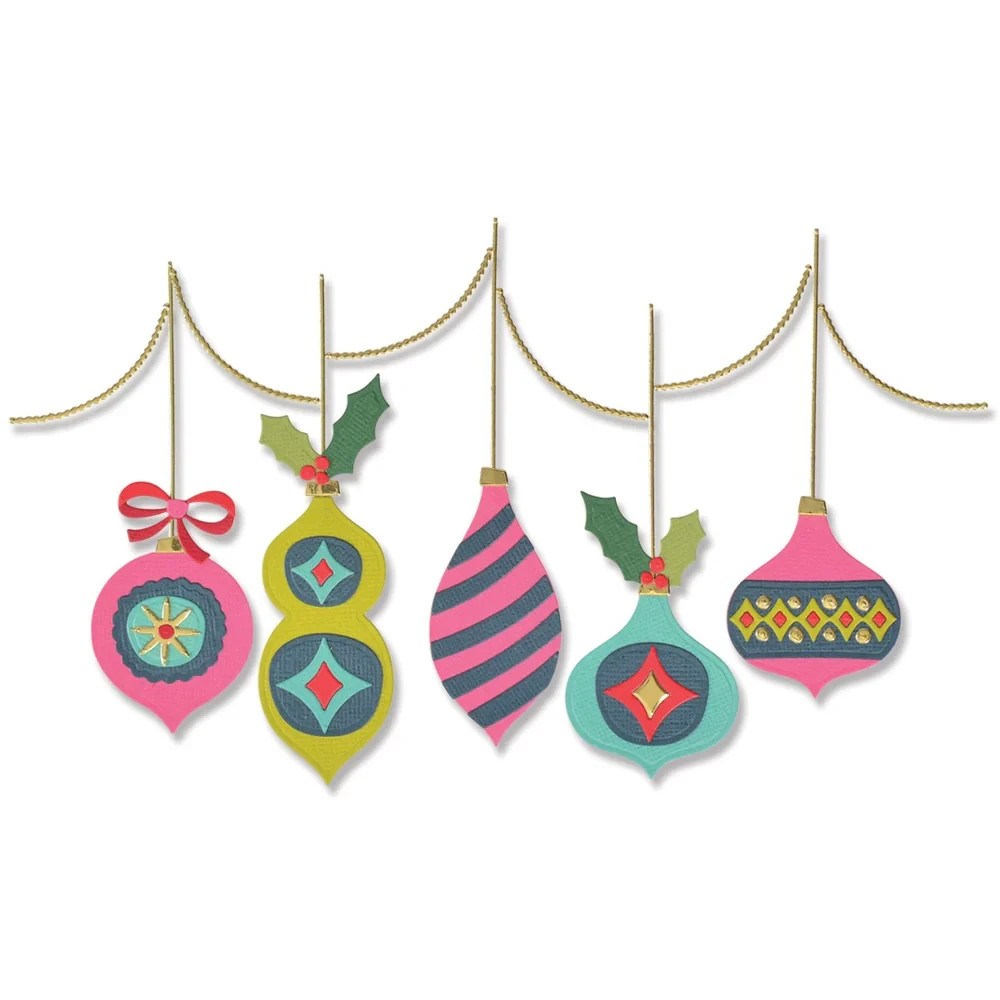 Sizzix "Funky Baubles" Ornaments Thinlits Dies- 665949 MSRP $25