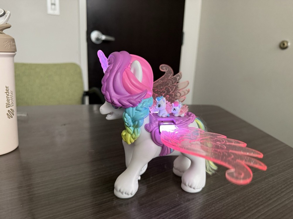 Hatchamails Interactive Unicorn Pegasus Rainbow Braids Lights Up & Talks