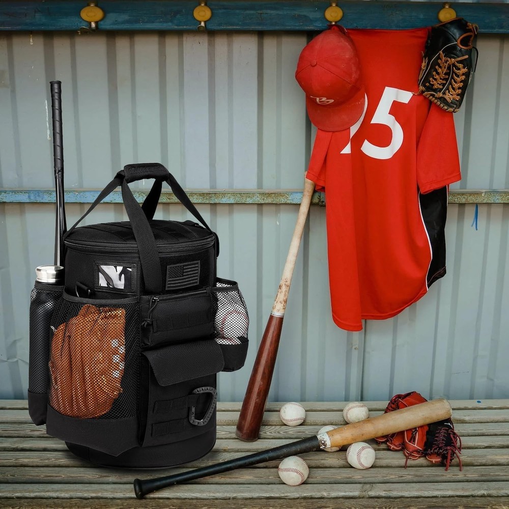 Baseball Bucket Bag Backpack Coaches Gallon Buket Coaching Accessories Multiple