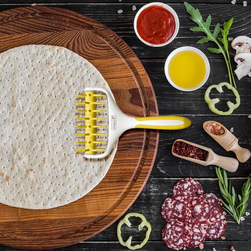 Pizza Dough Docker, Pastry Roller with Spikes, Pizza Docking Tool for Home & Com