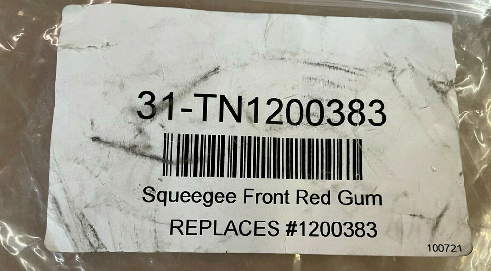 TENNANT 1200383 Replacement Squeegee Blade,Rubber