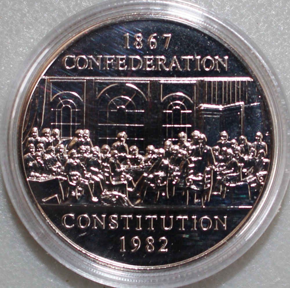 1982 Canada PL Confederation Constitution Specimen Dollar in Clam Shell Case